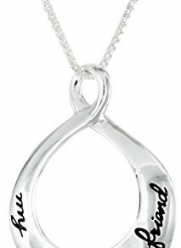 Sterling Silver My Sister My Friend Open Circle Pendant Necklace, 18