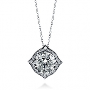 BERRICLE Sterling Silver Round Cubic Zirconia CZ Halo Women Wedding Bridal Fashion Pendant Necklace