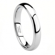 Gatlin: 3mm Comfort Fit Domed Couples His n Hers Wedding Band Ring, 3271 sz 4.5, Tungsten Carbide
