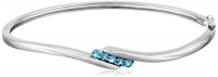 Sterling Silver Blue Topaz Bangle Bracelet