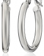 14k White Gold Hoop Earrings (0.6 Diameter)