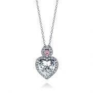 BERRICLE Sterling Silver Cubic Zirconia CZ Heart Womens Wedding Bridal Fashion Pendant Necklace 18