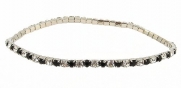 Crystal Stretch Anklet - Black and Clear (A46)