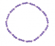 Stretch Crystal and Heishi Bead Anklet - Purple-Blue (A71)