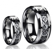 His & Her's 8mm/6mm the Celtic Loved Design Tungsten Carbide Wedding Band Ring Set ,Sizes 5-13 Including Half Sizes Please E-mail Sizes