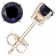 1/2 CT Black Diamond Stud Earrings 14k Yellow Gold