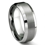8MM Tungsten Metal Men's Wedding Band Ring in Comfort Fit and Matte Finish Sz 10.0
