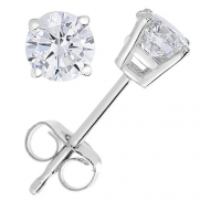 1/5 CT Diamond Stud Earrings 14k White Gold