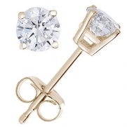 1/5 CT Diamond Stud Earrings 14k Yellow Gold