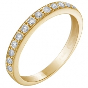 14K Yellow Gold Diamond Wedding Band With Miligrain Setting (1/4 CT) In Size 7