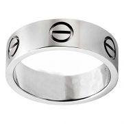 Stainless Steel Designer Screw Head Love Wedding Ring Silver Finish,Sizes 5 - 10
