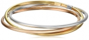 Bonded Sterling Silver and 14k Gold Tri-Color Interlocking Bangle Bracelets