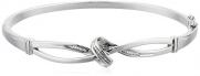 Sterling Silver Diamond Knot Bangle Bracelet (1/7 cttw, J Color, I3 Clarity)