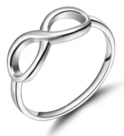 925 Sterling Silver Ring Forever Love Infinity Symbol Womens Wedding Engagement Band (4)