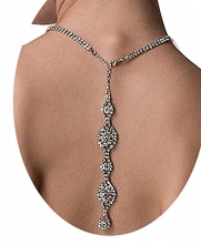 Wiipu Wedding Vintage Necklace Deco Jewelry, Bridal Back Drop Crystal Necklace