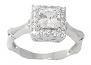 Vintage Style Halo Princess Cut Cubic Zirconia Engagement Promise Ring (6)