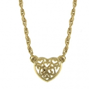 1928 Jewelry Gold-Tone Vintage Inspired Lace Heart Pendant Necklace