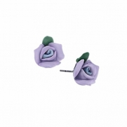 1928 Jewelry Lavender Porcelain Rose Stud Earrings