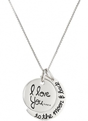 Sterling Silver I Love You To The Moon and Back Pendant Necklace, 18