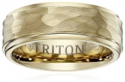 Triton Men's Yellow Tungsten 8mm Hammered Wedding Band, Size 11