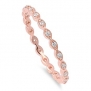Stackable Eternity Ring Clear CZ Rose Gold Plated Sterling Silver 2MM Size 5