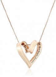 Rose Gold-Plated A Mother Holds Her Childs Hand Heart Pendant Necklace, 18