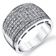 Sterling Silver Men's High Polish Micro Pave Wedding Band Ring With Cubic Zirconia CZ Size 11