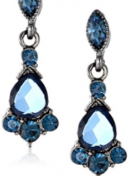 1928 Jewelry Vintage-Inspired Blue Crystal Drop Earrings