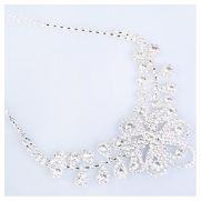 Nina Ding Bridal Wedding Silver Rhinestones Necklace Earrings Jewelry Sets NND15004-SL