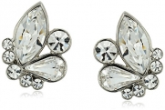 1928 Jewelry Estate Swarovski Collection Silver-Tone Cluster Post Swarovski Crystals Stud Earrings