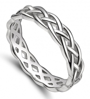 925 Sterling Silver Celtic Knot Eternity Band Ring Engagement Wedding Band 4mm Size 4 - 11