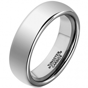 Sale! MNH Men 6mm Tungsten Polished Comfort Fit Domed Metal Wedding Band Ring Size 7.5