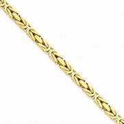 14k Yellow Gold 3.25mm Byzantine Chain Link Bracelet 7 Inch