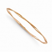 Leslie's 14k Rose Gold Polished Twisted Slip-On Bangle Bracelet 2.5mm