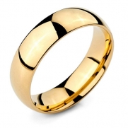 Epinki,Fashion Jewelry Men Women's Wide 6mm Stainless Steel Rings Band Gold Classic Wedding Polished Size 10