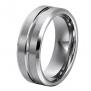 L-Ring 8MM Men Women Tungsten Wedding Band Ring with Brushed Matte Finish Grooved Center,Size 6-14(8)