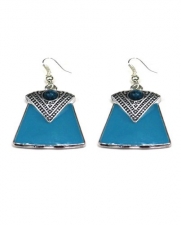 Silver-plated Dangling Earring,' Blue Armor'
