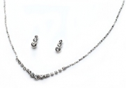Bridesmaid & Bridal Jewelry, Simple Rhinestone Necklace & Earring Set 570