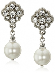 1928 Bridal Amore Simulated Pearl Drop Earrings