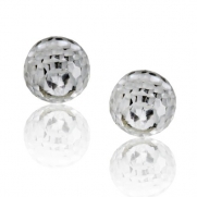 Clear Crystal Ball Stud Earrings (Rhodium Tone,4mm)