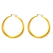 Gem Gem Jewelry Gold Plated Hollow Hoop Earrings(30mm)