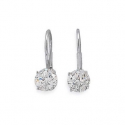 Bling Jewelry CZ Solitaire Leverback Earring 925 Sterling Silver