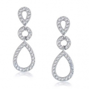 Bling Jewelry Kate Middleton Royal Wedding Teardrop Silver CZ Chandelier Earrings