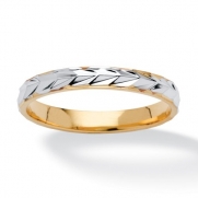 PalmBeach Jewelry 14k Yellow Gold-Plated Two-Tone Wedding Band