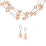 Celebrity Star Emitations Bridal Jewelry Set: Cormia's Freshwater Pearl Necklace & Earring Set - Pink Bridal Jewelry Set: Cormia's Freshwater Pearl Necklace & Earring Set - Pink