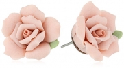 1928 Bridal Classic Porcelain Rose Button Earrings