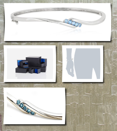 Amazon Collection sterling silver blue topaz bangle bracelet