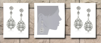 Nina bridal eiffel antique silver crystal statement drop earrings