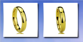 Prime Pristine 4mm tungsten comfort fit wedding band ring yellow gold plated high polished classy domed ring ( size 5 to 11) ring size: 7
